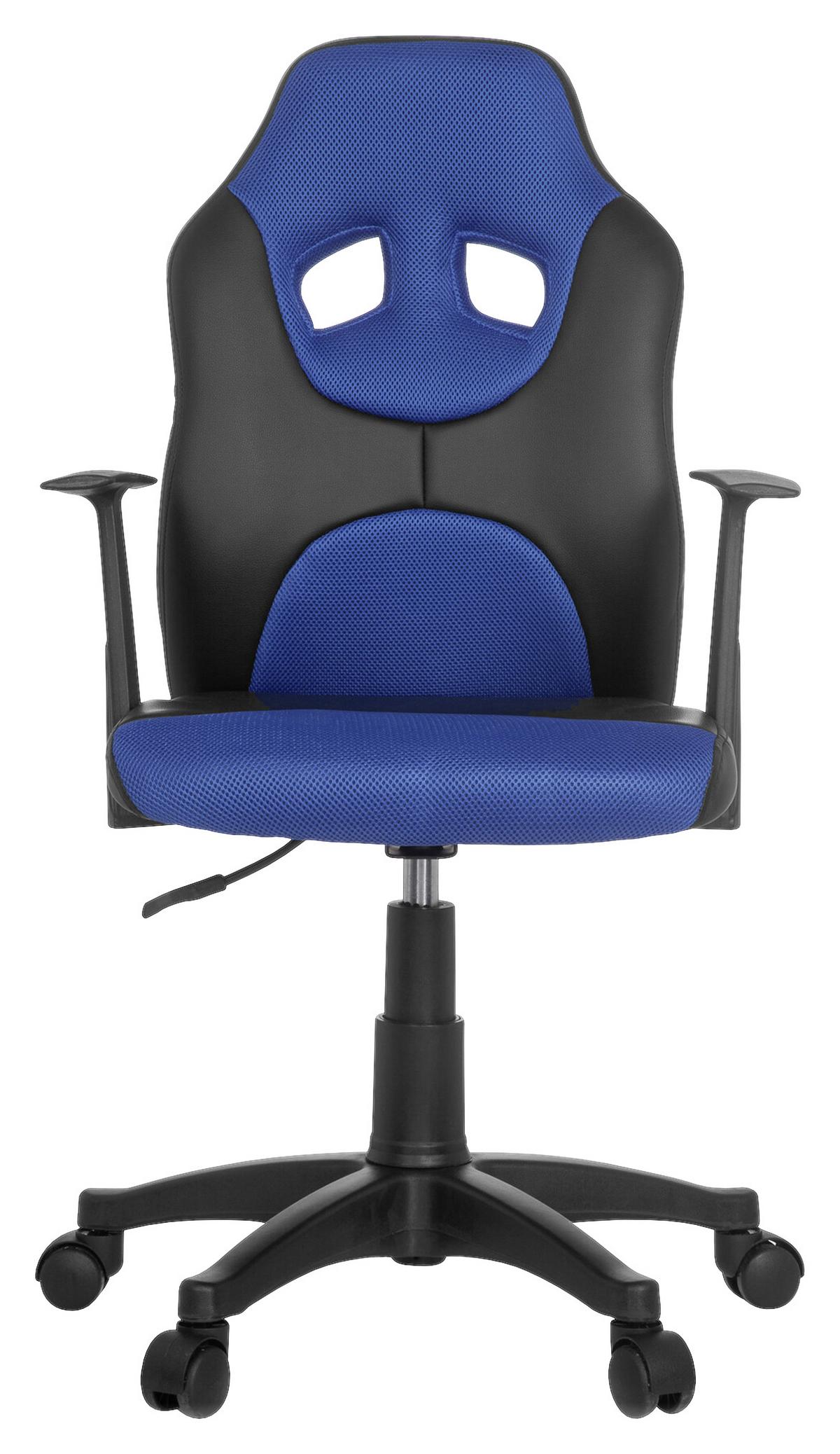 Mladinski Vrtljivi Stol Kid Racer Al, Črna, Modra - modra/črna, Basics, umetna masa (54/90-100/48cm) - MID.YOU