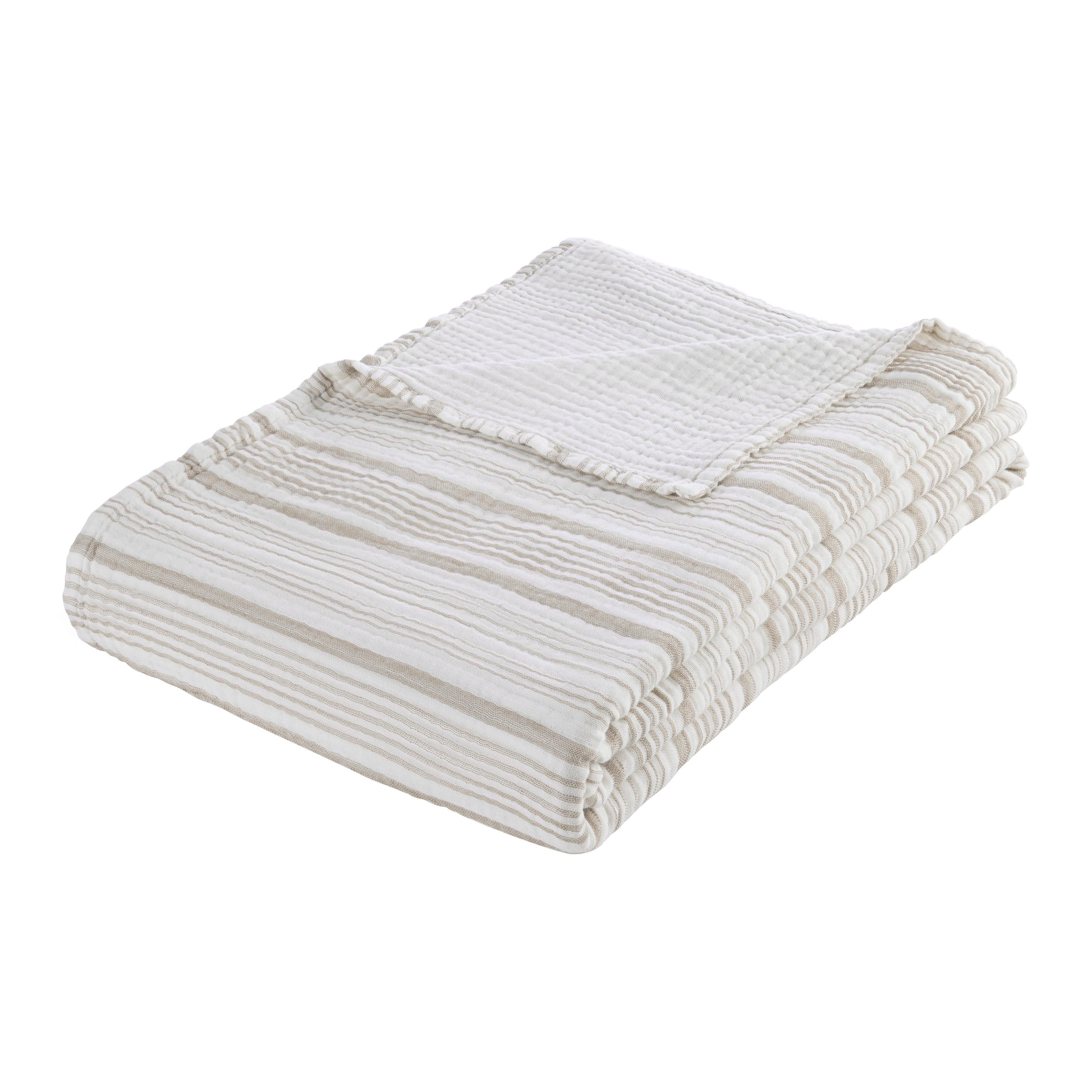 Tagesdecke Marion Weiss/Beige ca. 127x183cm - Weiss/Beige, Modern, Textil (127/183cm) - Mömax