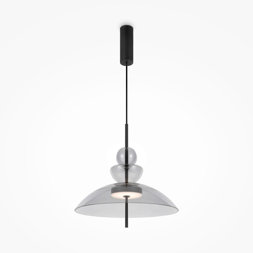 Pendelleuchte Bangkok Grau/Schwarz max. 12 Watt - Schwarz/Grau, MODERN, Glas/Metall (40/68cm) - MAYTONI