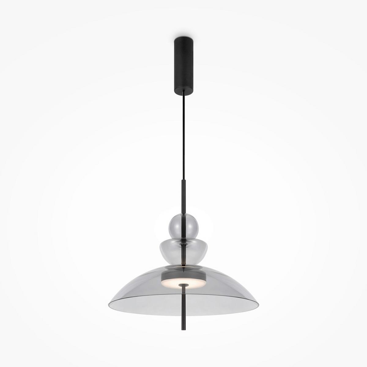 Pendelleuchte Bangkok Grau/Schwarz max. 12 Watt - Schwarz/Grau, MODERN, Glas/Metall (40/68cm) - MAYTONI