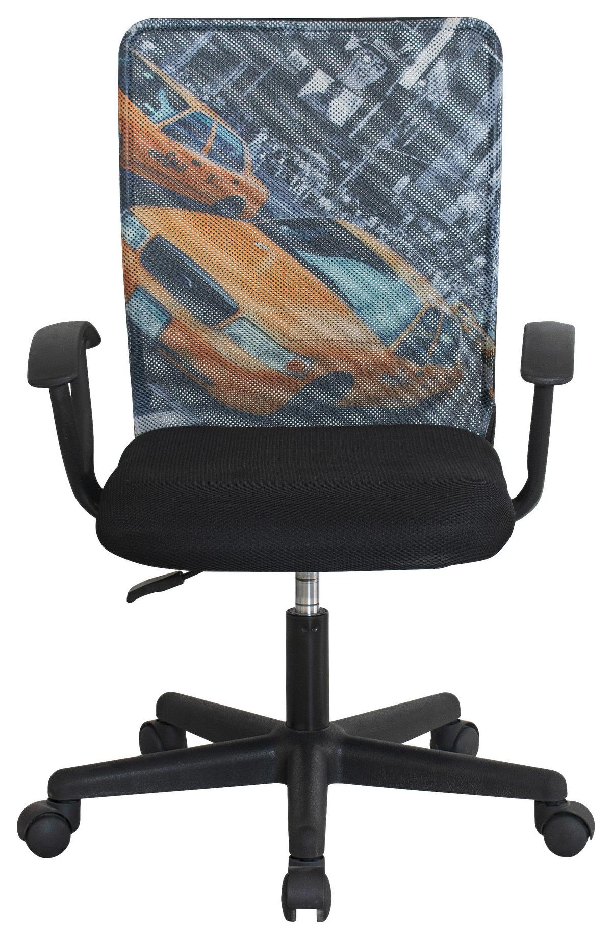 Drehstuhl New York Schwarz/Multicolor - Multicolor/Schwarz, Modern, Kunststoff/Textil (60/86-96/60cm) - Mömax