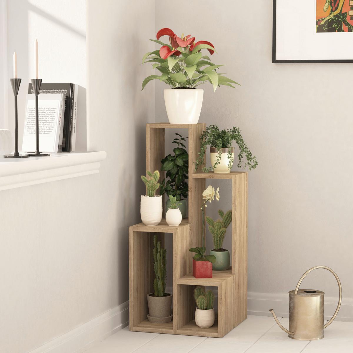 Regal Sule - barve hrasta, Design, leseni material (42/89/20cm) - Livetastic