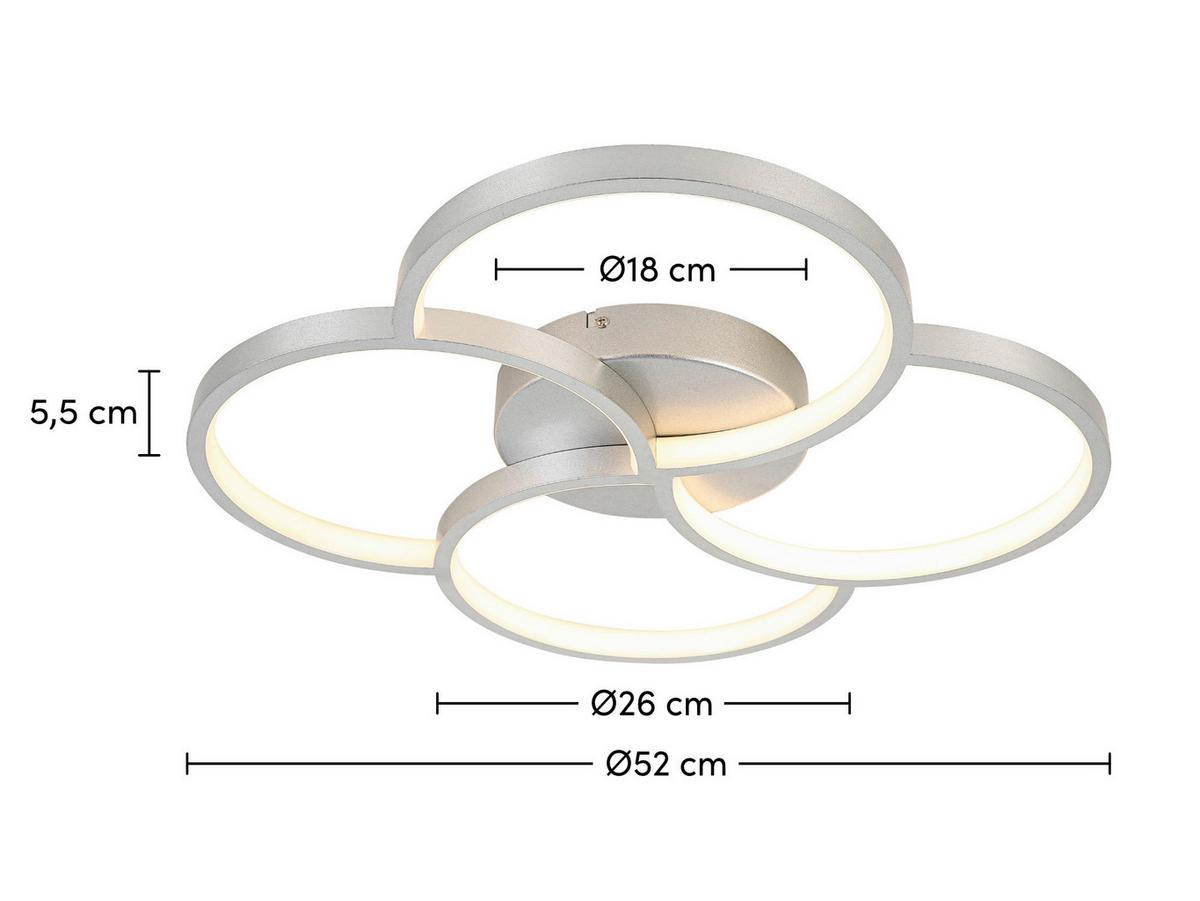 LAMPA SUFITOWA TAINA - kolor srebrny/biały, Trend, tworzywo sztuczne/metal (52/5,5cm) - Novel