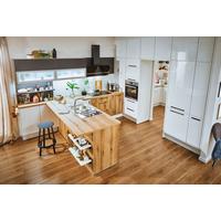 Einbauküche PN100/220 in Eichefarben/Weiß - Eichefarben/Weiß Hochglanz, MODERN, Holzwerkstoff - Pino