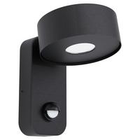Aussenwandleuchte Palosco Inkl. Sensor Schwarz - Transparent/Schwarz, Design, Kunststoff/Metall (17/11,5/15,5cm) - Eglo