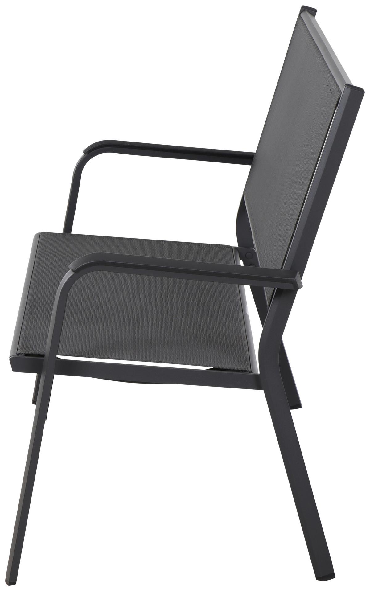 Gartenbank Metall/Textil 2-Sitzer Tesoro - Anthrazit/Schwarz, KONVENTIONELL, Kunststoff/Textil (139/97/67cm) - Siena Garden