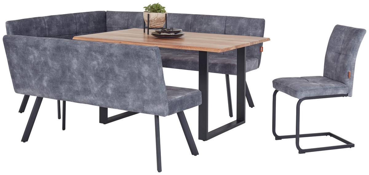 Kotna Klop Milos, Siva - siva/črna, Moderno, kovina/tekstil (150/190cm)