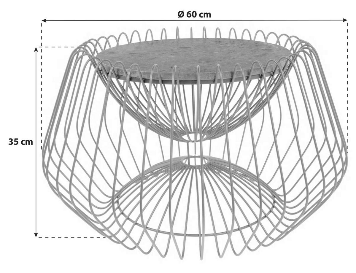 BEISTELLTISCH CDNNE-GRN - Schwarz/Grün, Lifestyle, Stein/Metall (60/60/35cm) - Kayoom