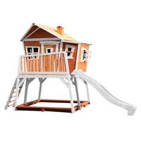 Spielhaus Axi Max aus Zedernholz massiv - Weiß/Braun, Basics, Holz/Kunststoff (432/288/193cm) - Ambia Garden