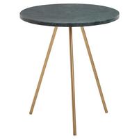 Kisasztal Wohnling - aranyszínű/zöld, Modern, kő/fém (38/38/44cm) - MID.YOU