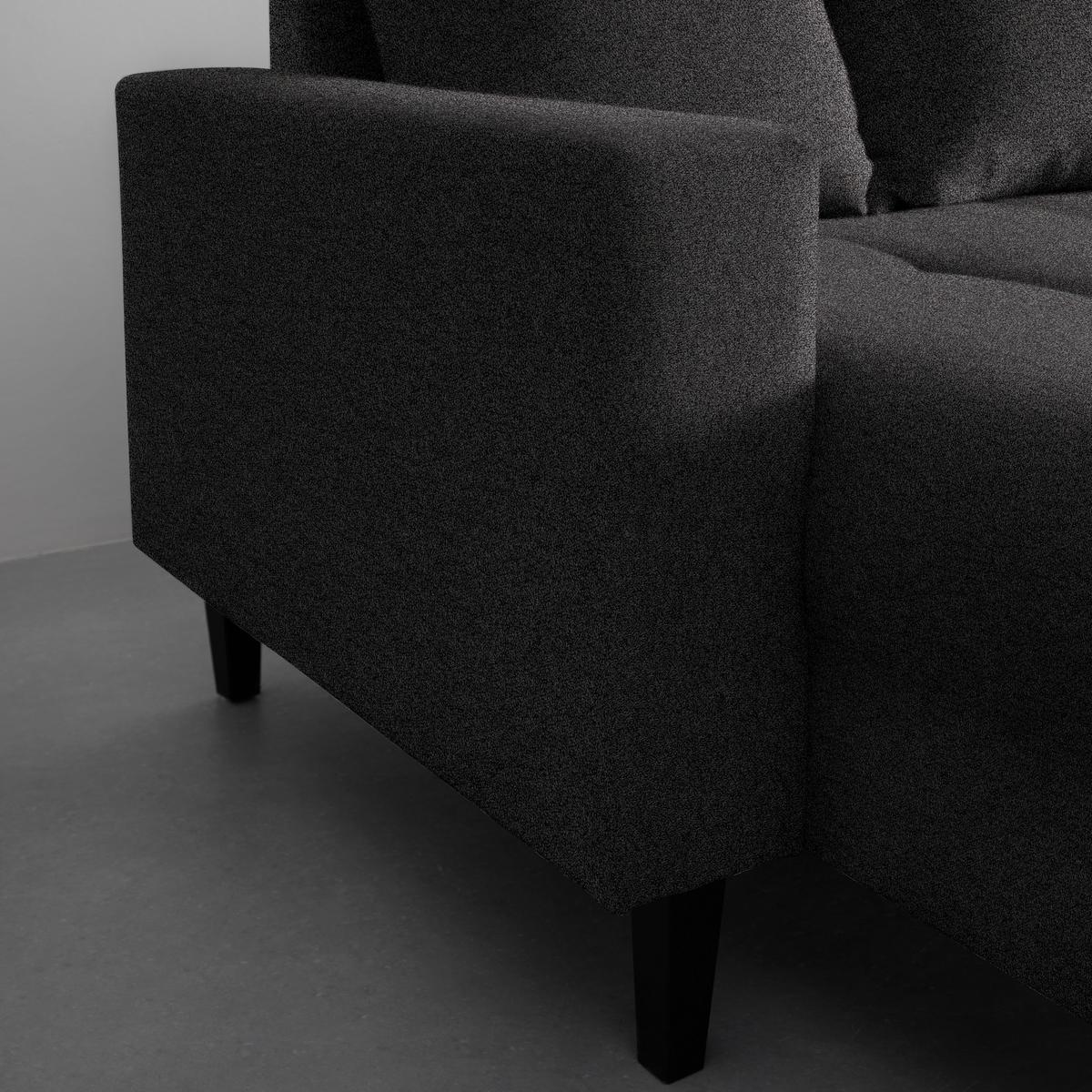 Ecksofa Boston Dunkelgrau - Dunkelgrau/Schwarz, Konventionell, Holz/Textil (215/92/160cm) - Based