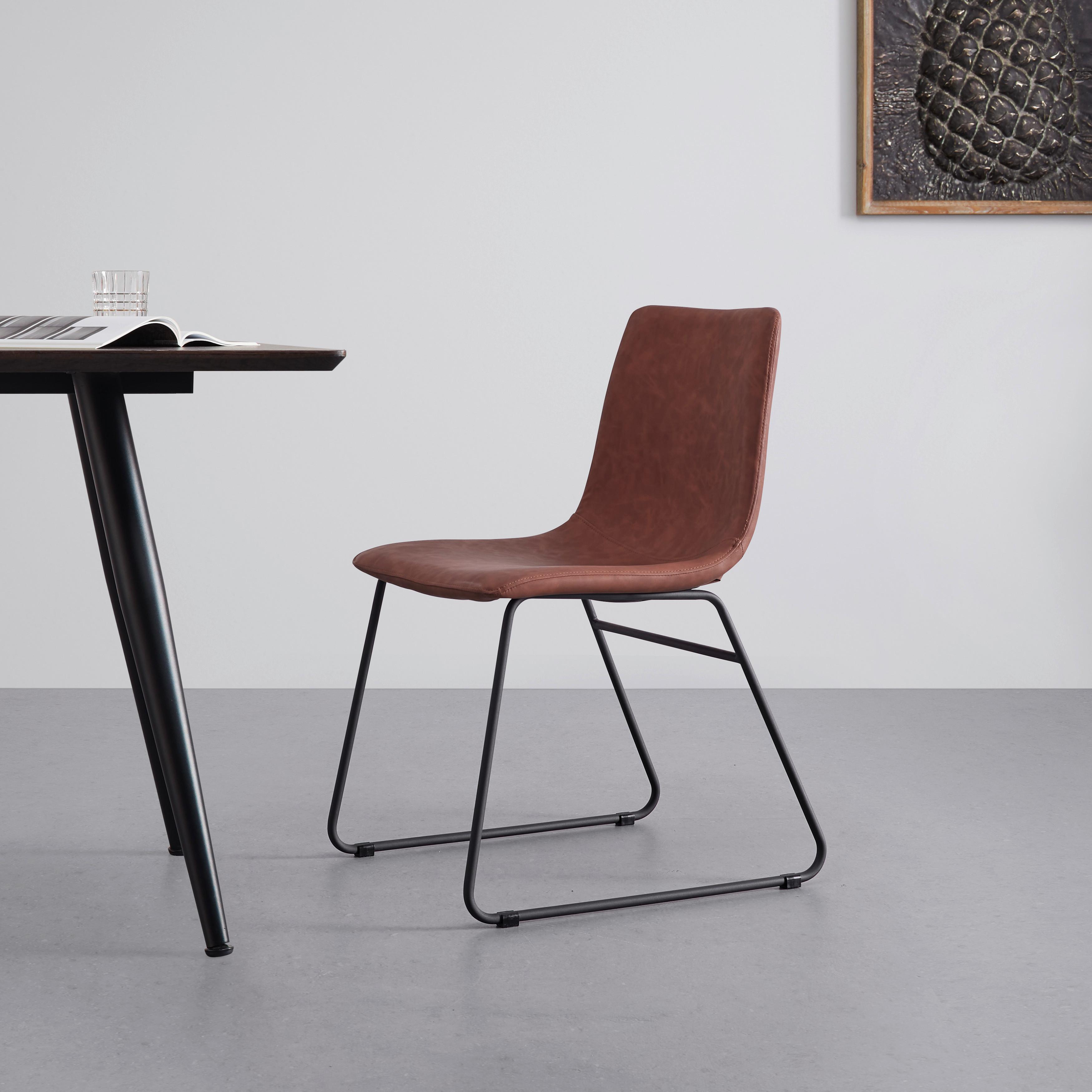 KRZESŁO ADARA - czarny/brązowy, Modern, metal/tkanina (54,5/79,5/45,5cm) - Bessagi Home