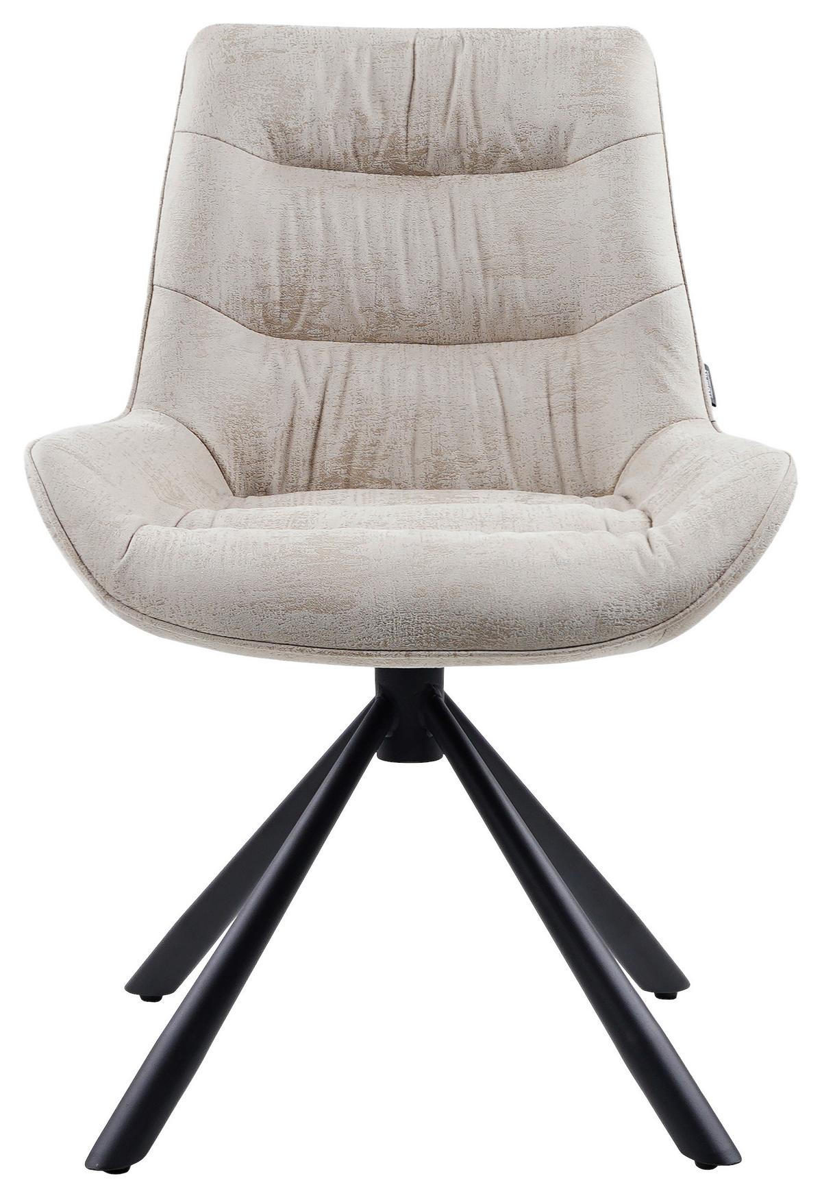 KRZESŁO HEIKO - beżowy/czarny, Design, metal/tkanina (57/84/63cm) - Hom`in