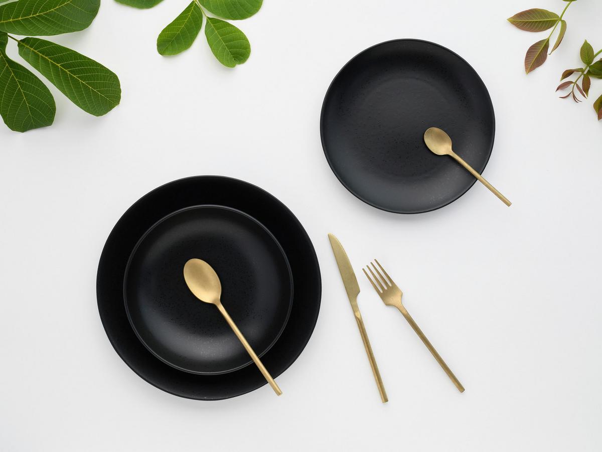 Jedilni Servis Magic Black Coupe, 12-Delni - črna, Basics, keramika - Creatable