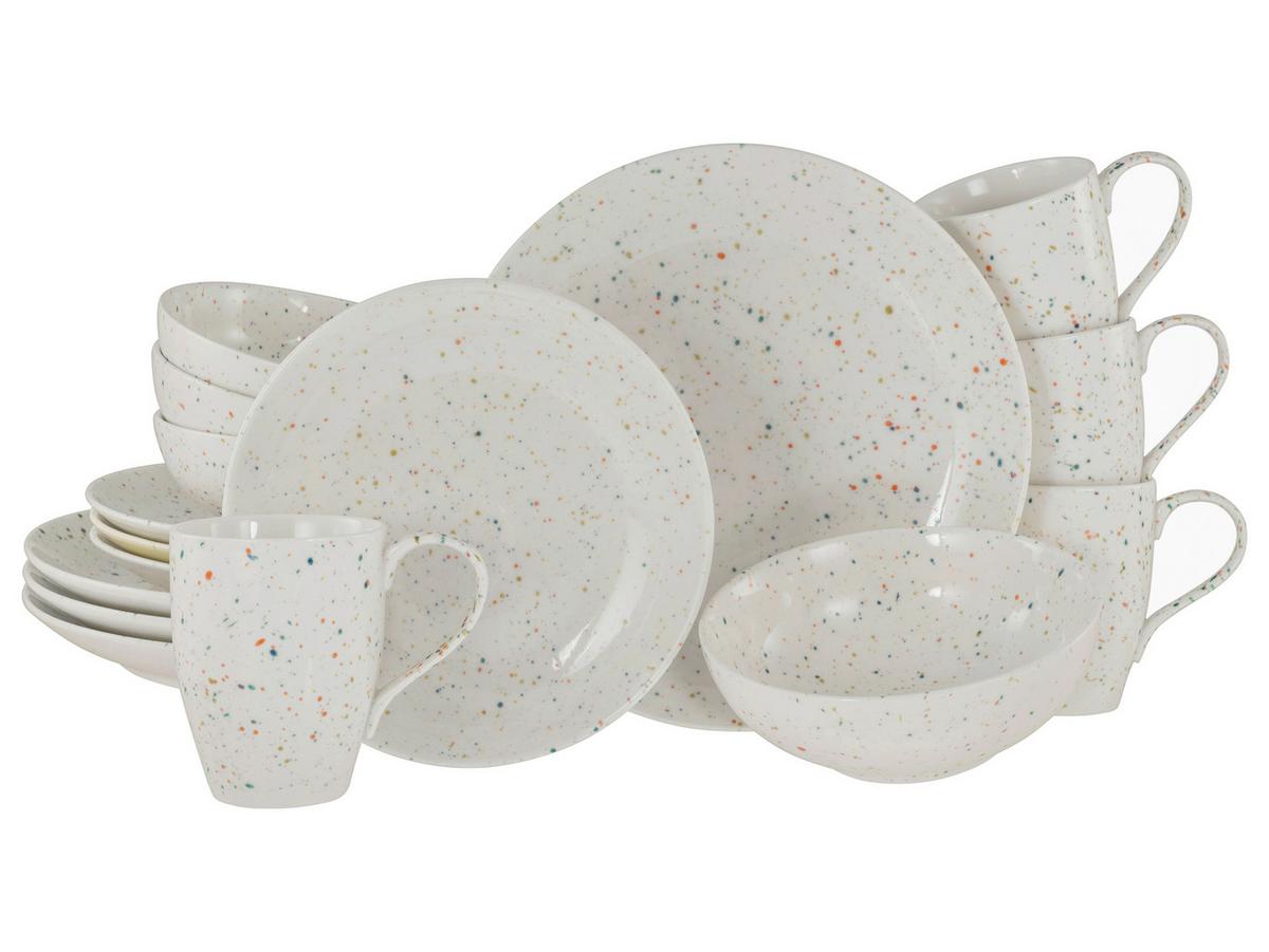 Kombinirani Servis Confetti White, 16-Delni - krem barve, Basics, keramika - Creatable