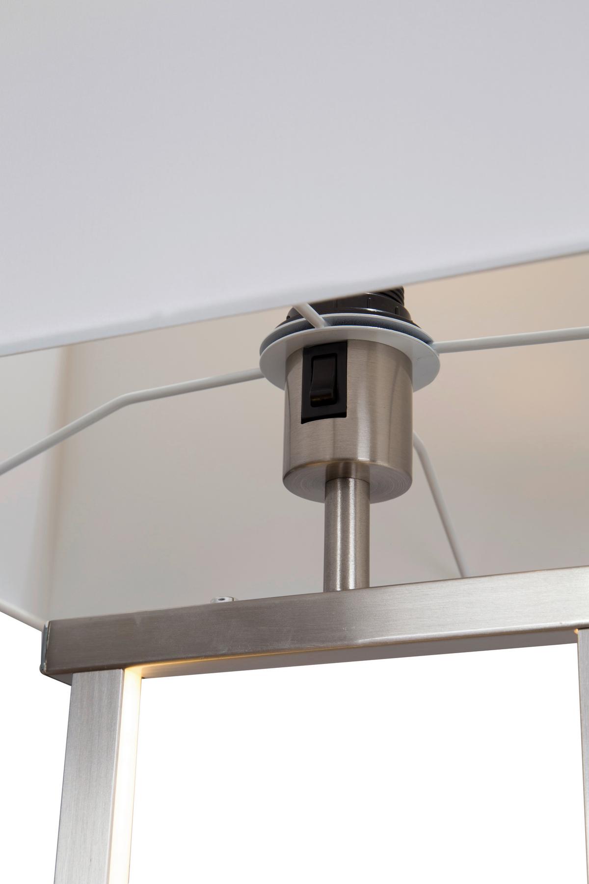 LED-STEHLEUCHTE 40470201X SYDNEY - Weiss/Nickelfarben, Konventionell, Textil/Metall (27/40/150cm) - Globo