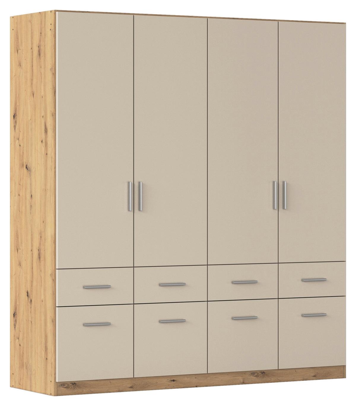 Omara Za Oblačila Celle Matt, Barva Šampanjca, Hrast - barve šampanjca/barve aluminija, Trend, umetna masa/leseni material (181/197/54cm)