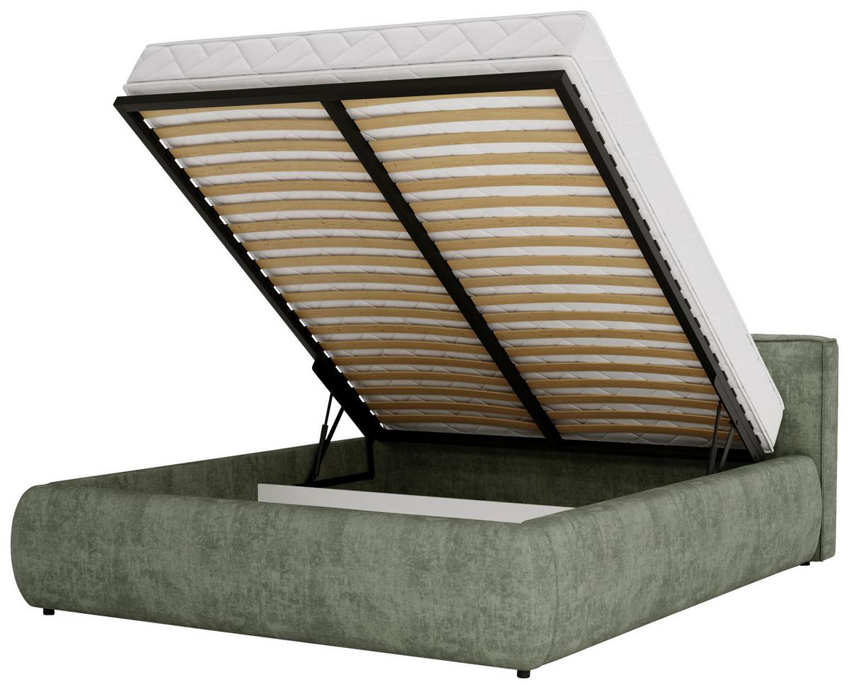 Polsterbett Olive Anthrazit ca. 140x200cm - Sandfarben/Anthrazit, KONVENTIONELL, Holzwerkstoff/Kunststoff (140/200cm) - Mömax