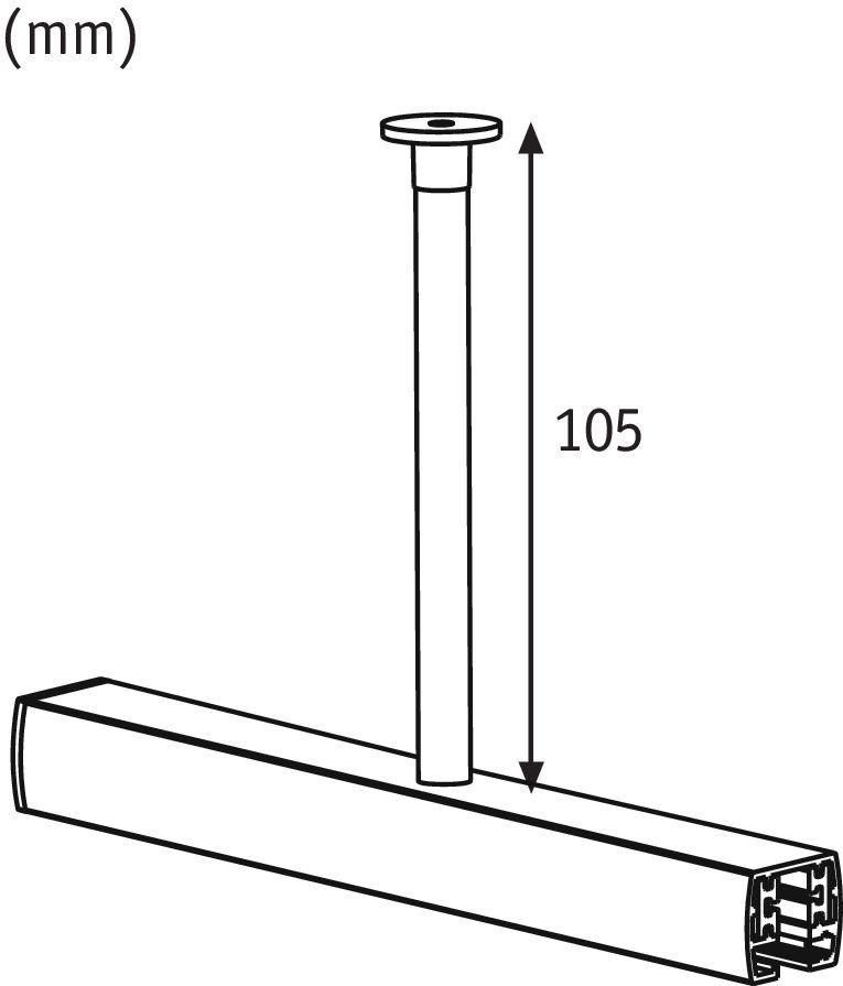Schienensystem-Abhängung in Weiß/Chromfarben - Chromfarben/Weiß, Design, Metall (2,3/10,5cm) - Paulmann
