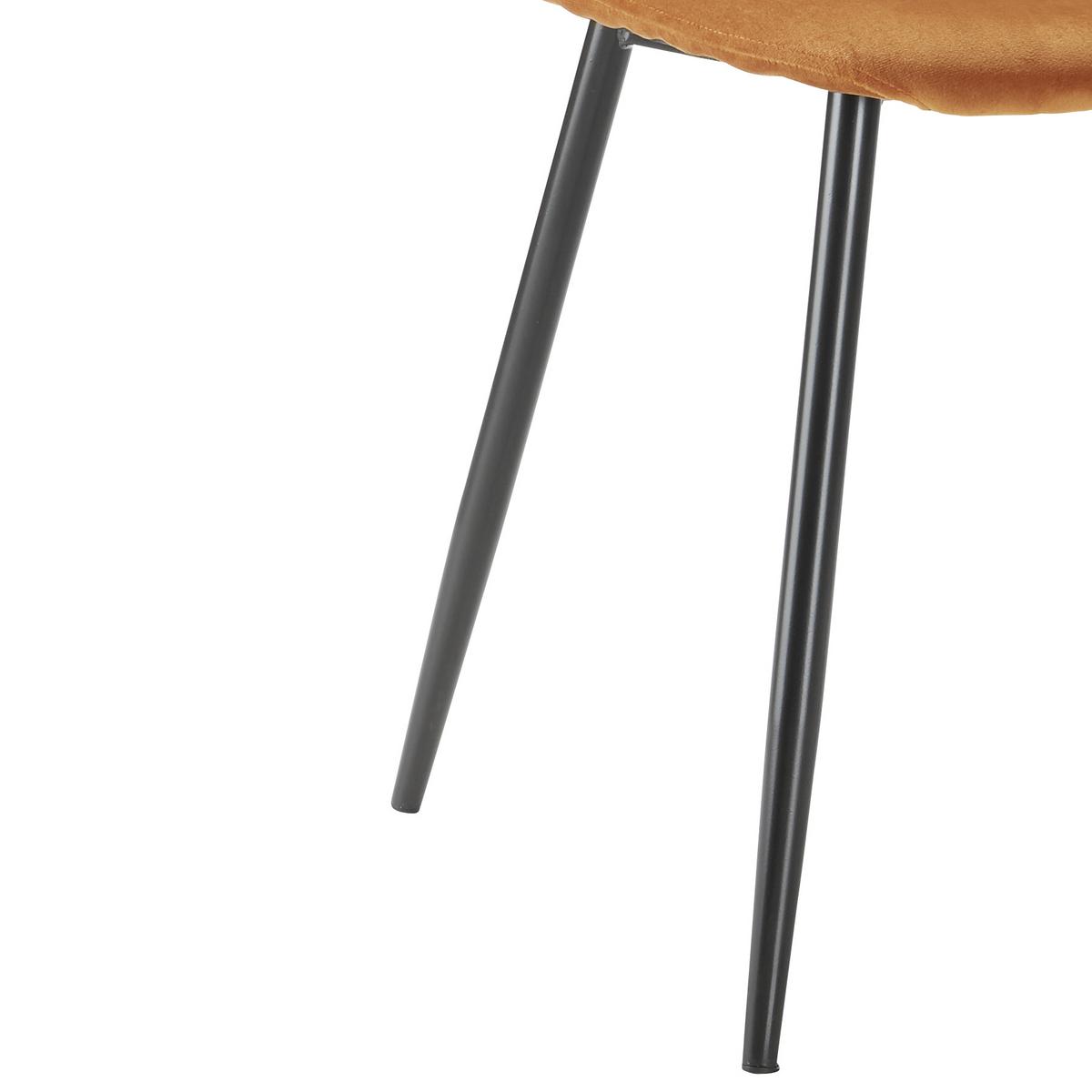 Stuhl Lio Rostfarben Samt Gepolstert - Rostfarben/Schwarz, MODERN, Holz/Textil (43/86/55cm) - Bessagi Home
