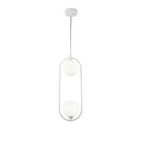 Pendelleuchte Ring Weiß max. 25 Watt - Weiß, Trend, Glas/Metall (17/12/48cm) - MAYTONI