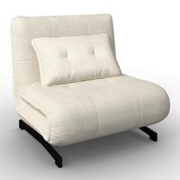 Schlafsessel Luna Bouclé Weiß - Schwarz/Weiß, MODERN, Textil/Metall (92/40/66cm) - Bessagi Home