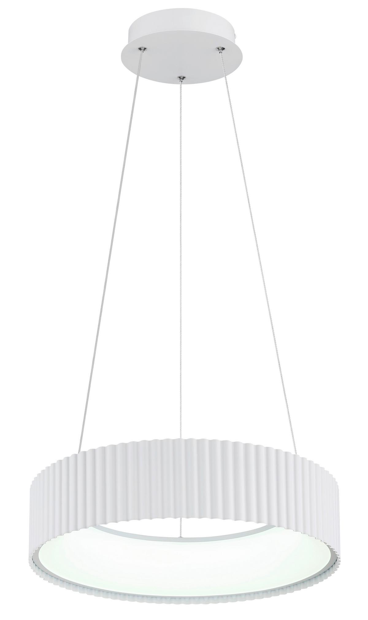 Led Luster Kemp - providno/bela, Osnovno, metal/plastika (46cm) - Globo