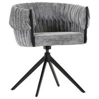 KRZESŁO Z PODŁOKIETNIKAMI TWISTY - czarny/szary, Design, metal/tkanina (65/76/60cm) - Carryhome