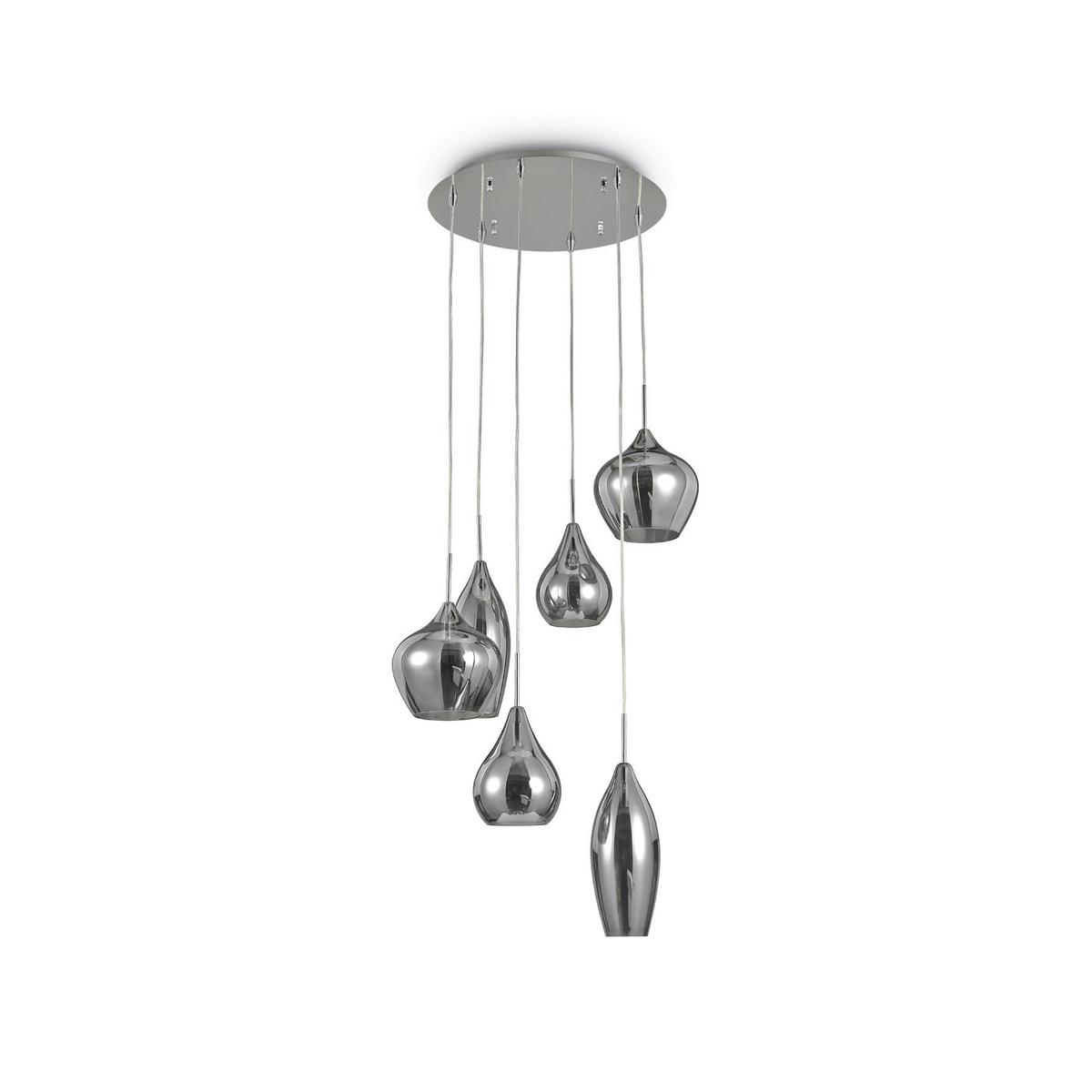 LAMPA WISZĄCA TRONDHEIM - szary, Trend, metal/szkło (60/30-135cm) - Dieter Knoll