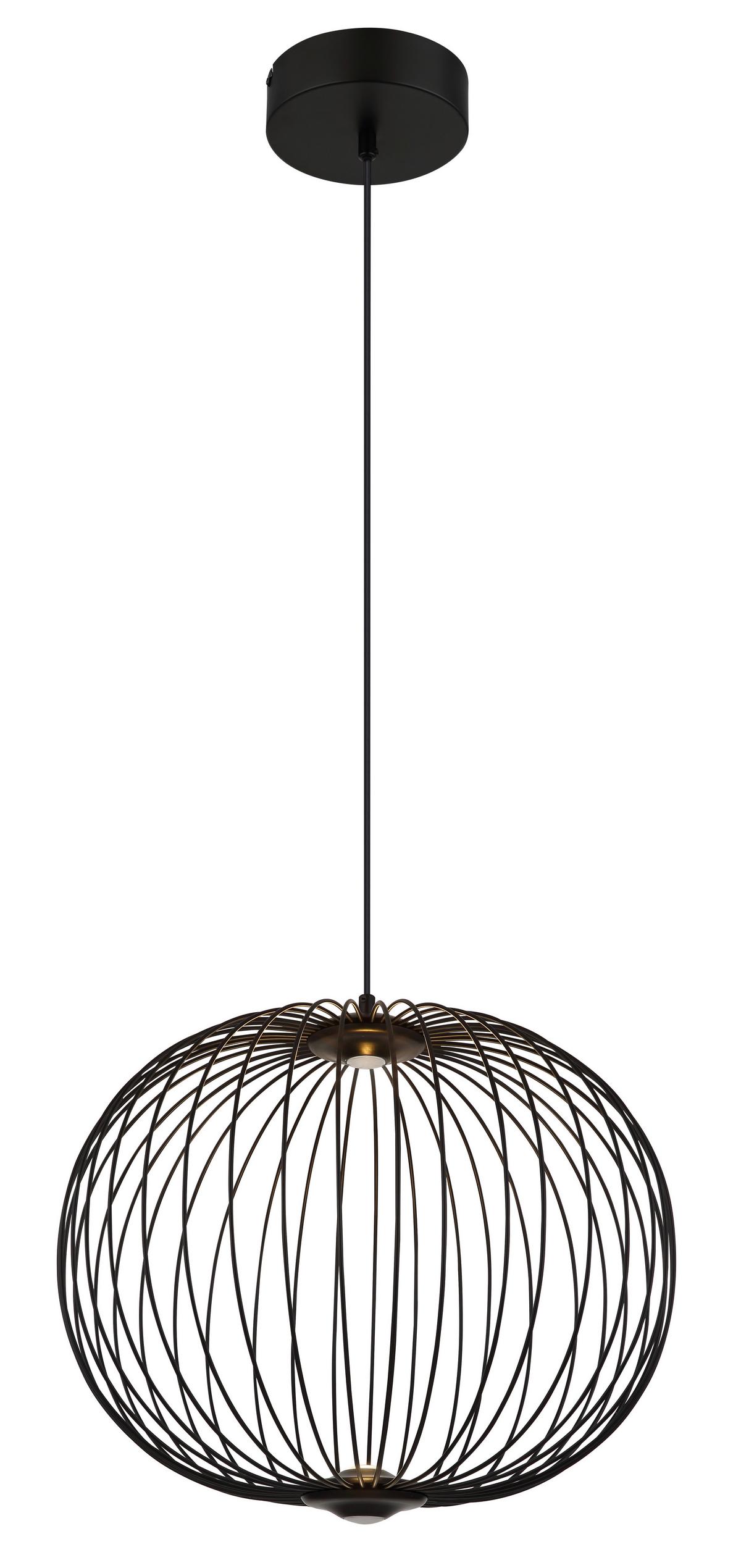 LED-Hängeleuchte Galway Schwarz max. 15 Watt - Schwarz, Basics, Kunststoff/Metall (50/150cm) - Globo