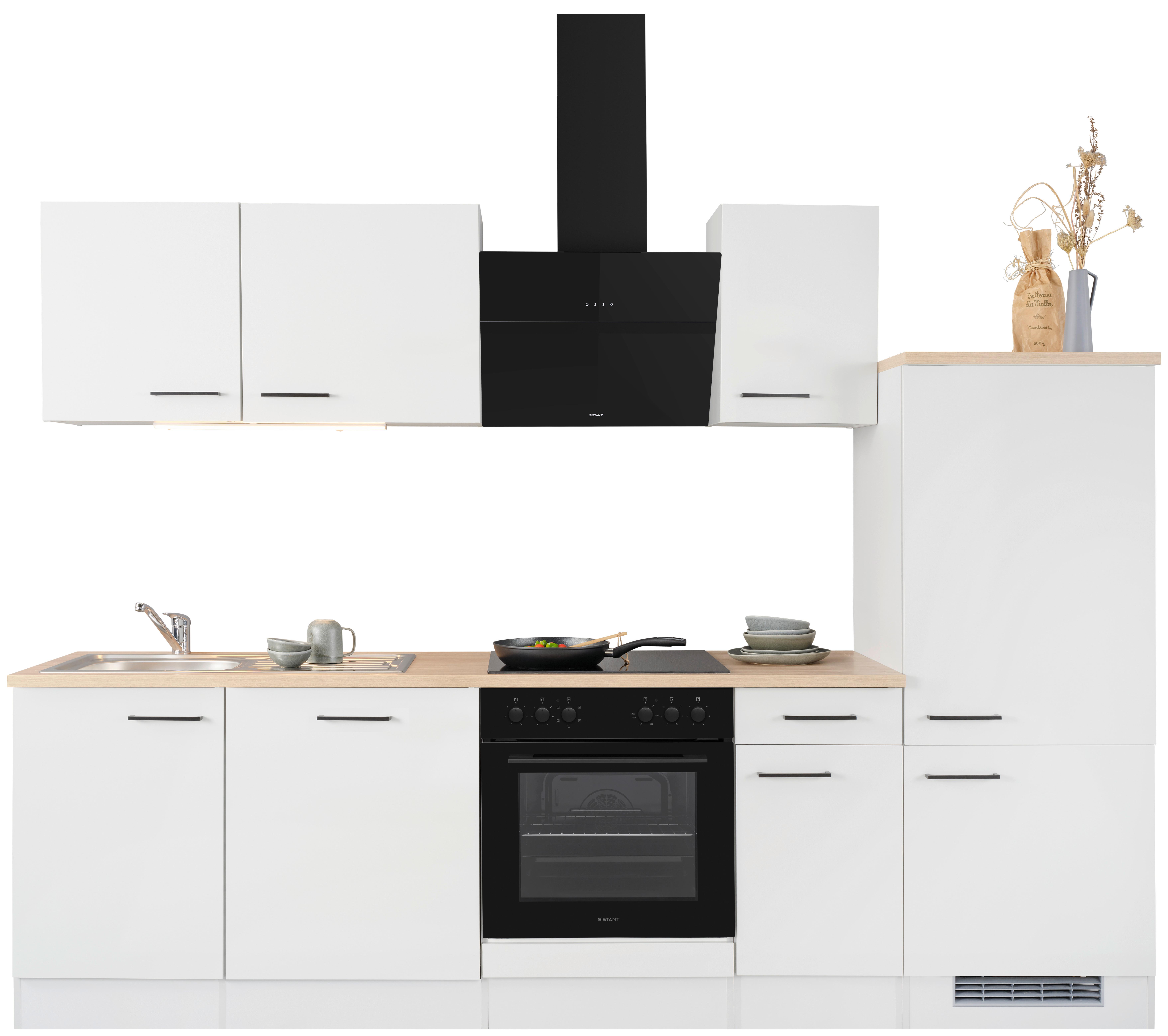 Küchenblock Levi in Lichtgrau/Eichefarben - Grau, MODERN, Holzwerkstoff (270cm) - FlexWell