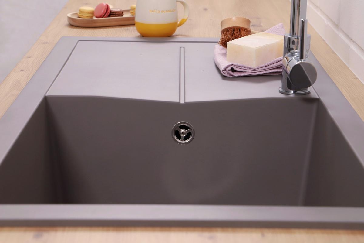 Pomivalno Korito Cleveland, 100x50cm - siva, Basics, kamen/umetna masa (100/21,4/50cm) - Respekta
