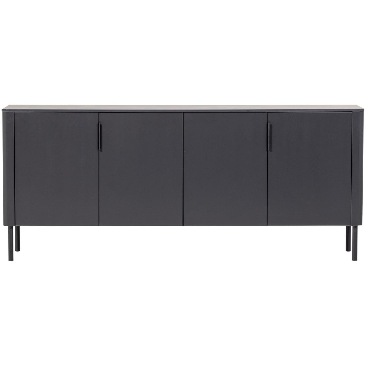Sideboard Gunnar Schwarz B: 201 cm - Schwarz, Design, Holz/Metall (201/85/44cm) - Livetastic