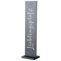 Dekoschild Cartello I in Schwarz - Schwarz, Basics, Metall (20/77/15cm) - Modern Living