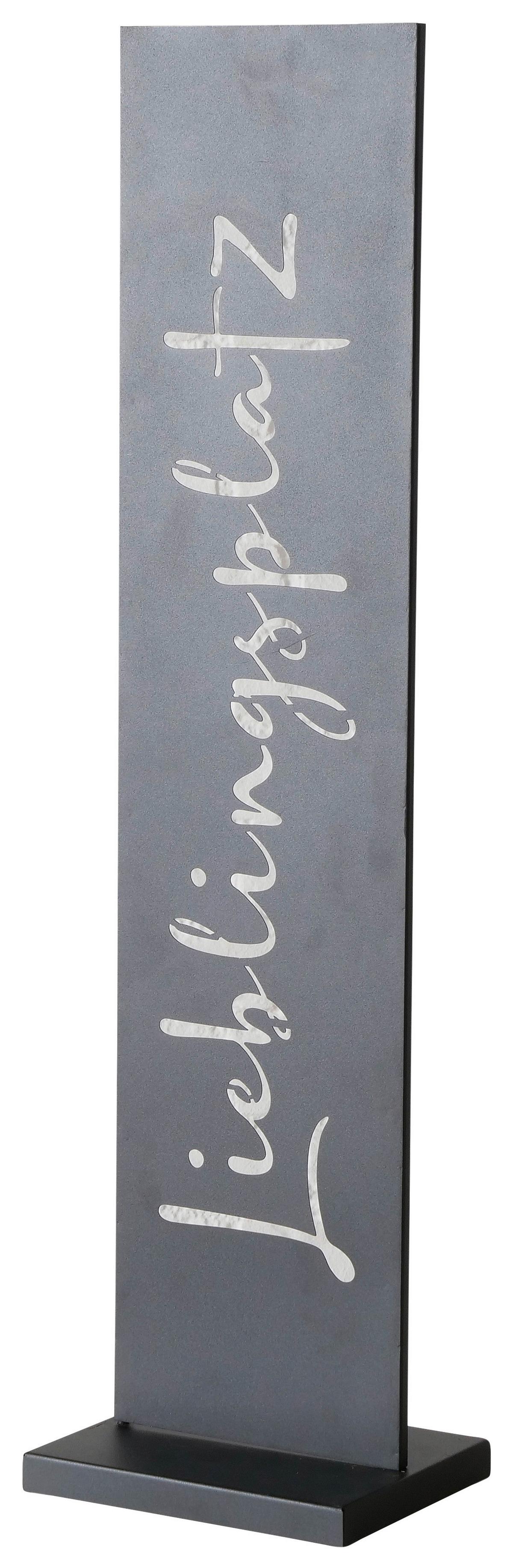 Dekoschild Cartello I in Schwarz - Schwarz, Basics, Metall (20/77/15cm) - Modern Living