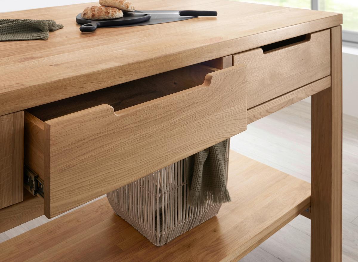 Kücheninsel Ponza I 180 o. Geräte Eiche - Eichefarben, Basics, Holz (180/91/90cm) - P & B