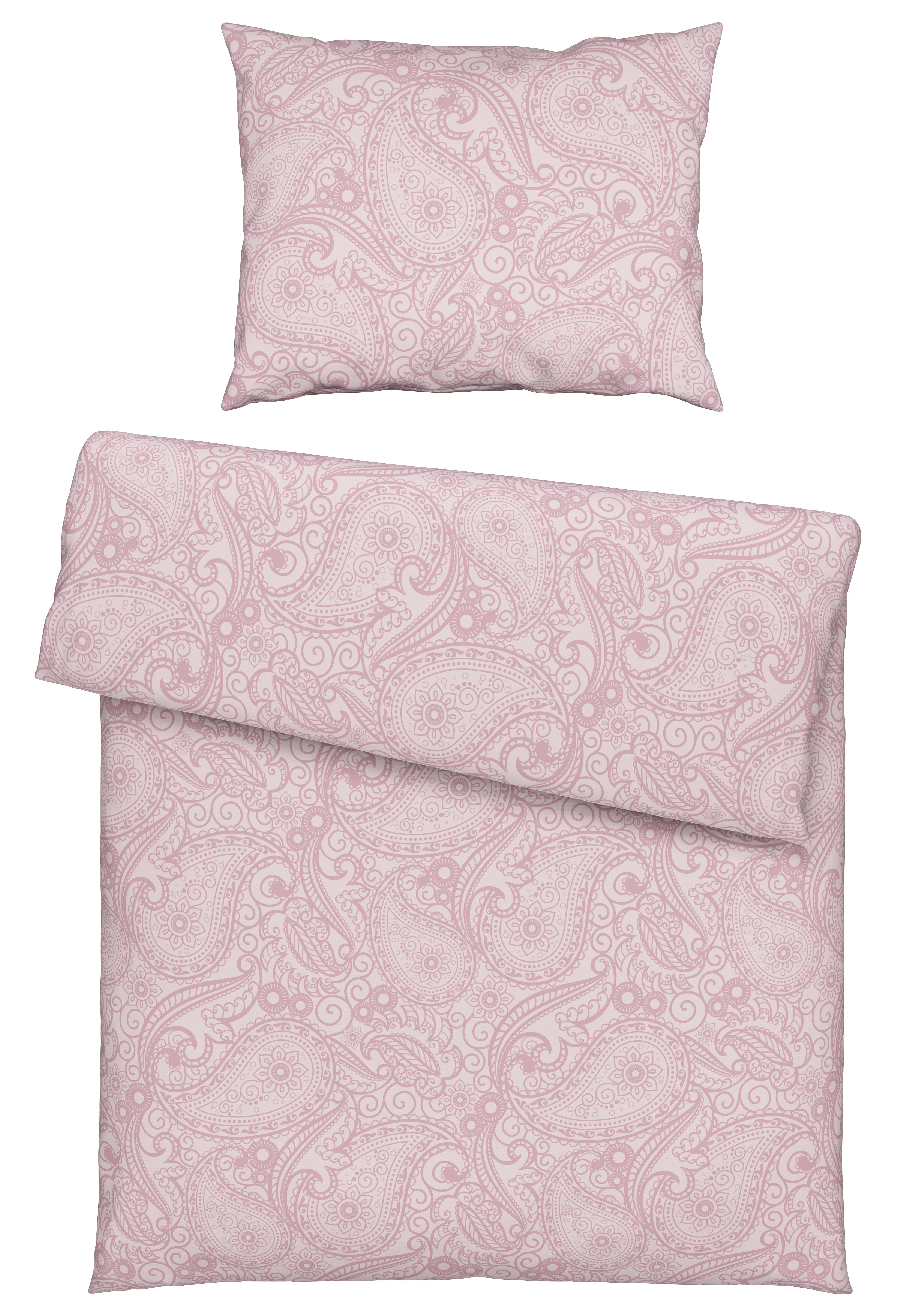 Lenjerie de pat Paisley - roz, Konventionell, textil (140/200cm) - Modern Living