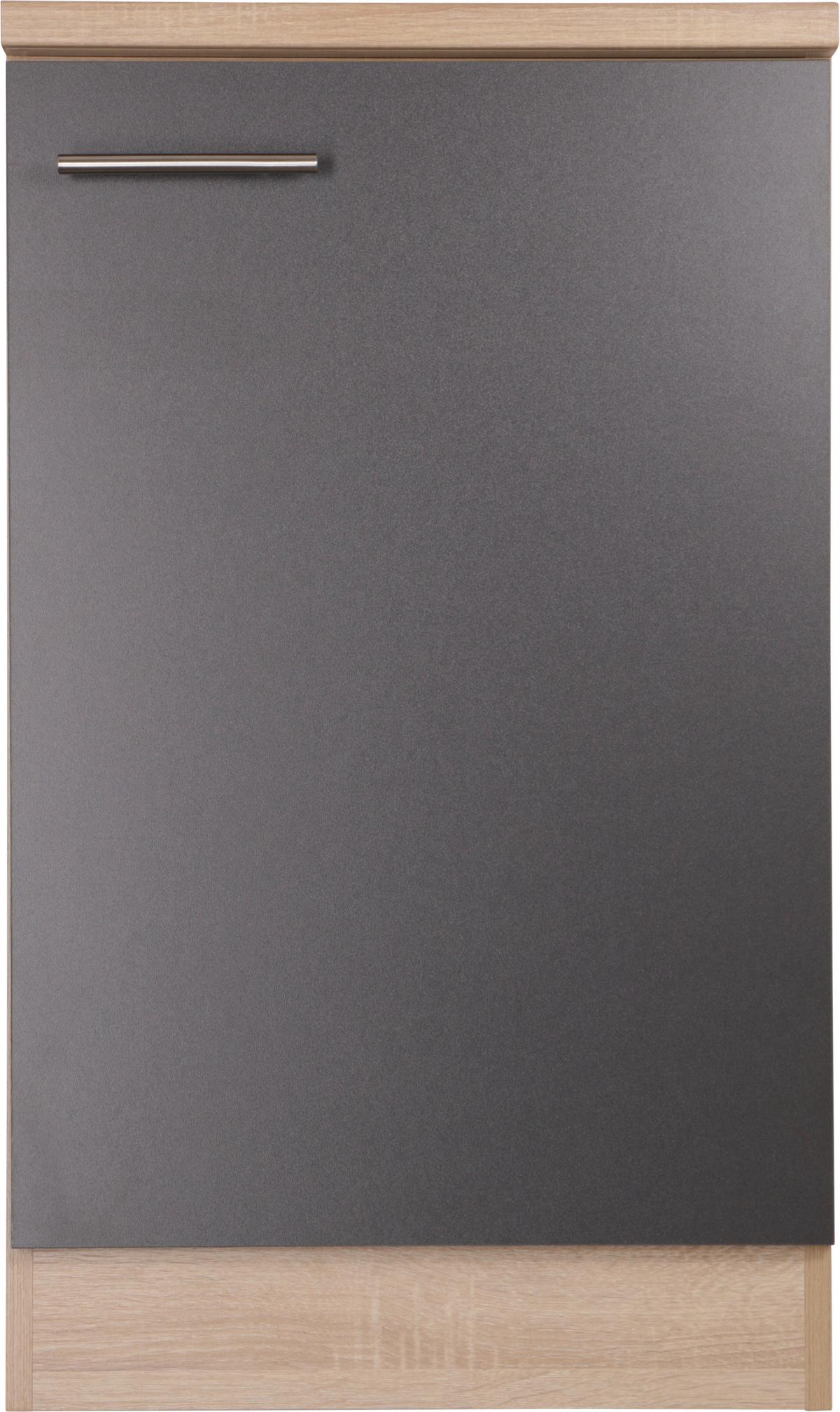 Spodnja Omarica Za Korito Merle, Barva Hrasta, Siva - srebrne barve/siva, Basics, kovina/leseni material (50/84,8/60cm) - Respekta