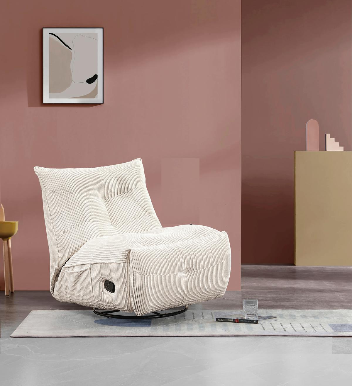 Relax Fotel Alura - krém, Modern, textil/fa (90/92/90cm) - Bessagi Home