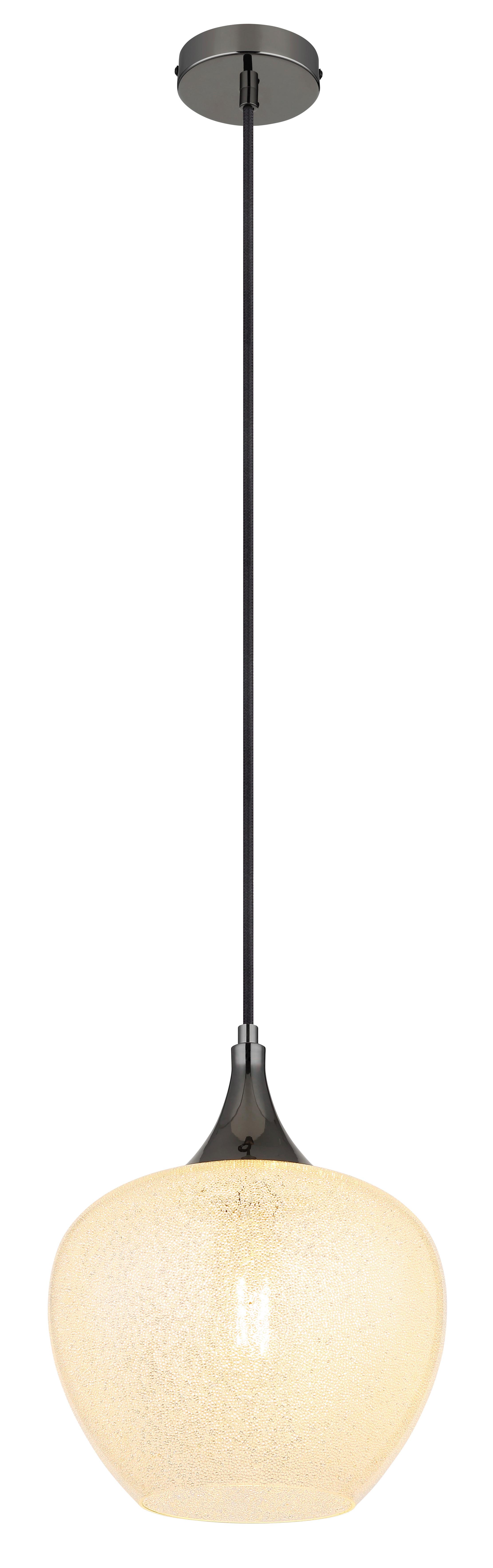 Hängeleuchte Maxy Schwarz/Chromfarben max.40Watt - Klar/Chromfarben, KONVENTIONELL, Glas/Kunststoff (24/120cm) - Globo