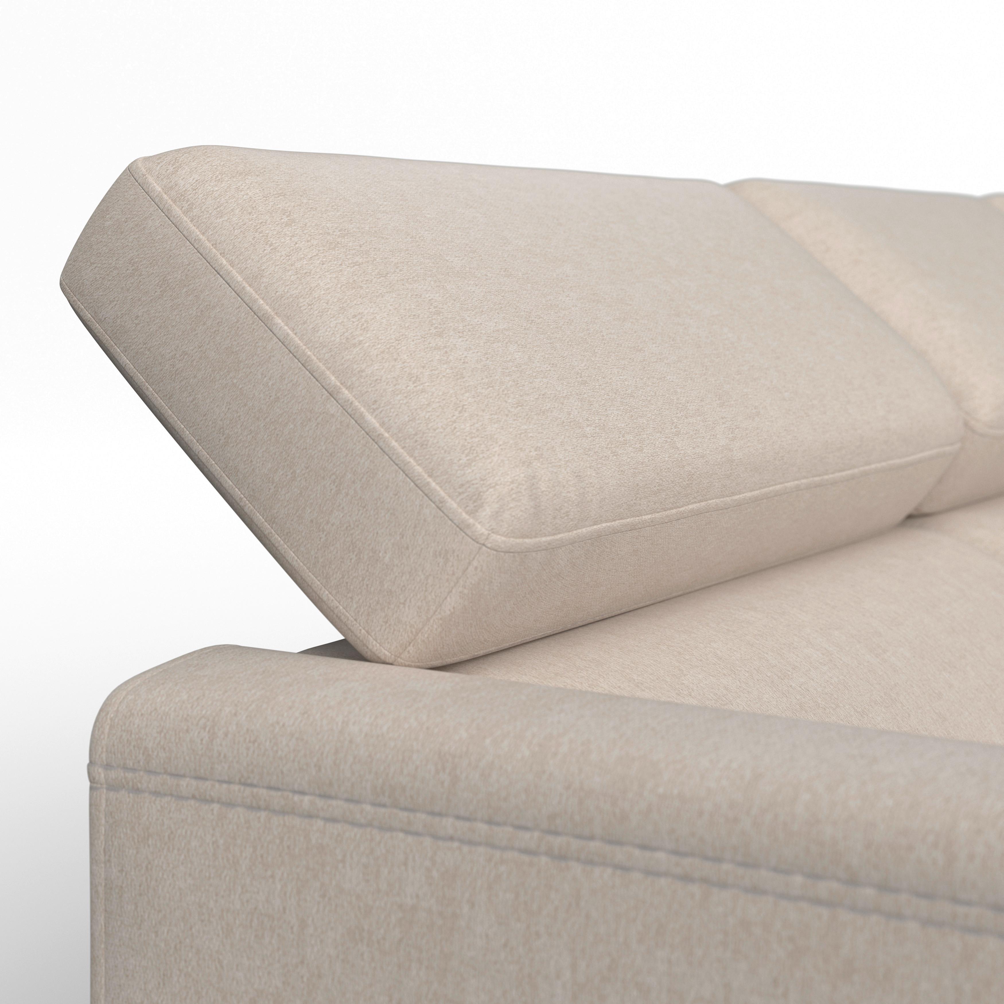 HÖRNSOFFA FIBU - beige/silver, Modern, metall/trä (211/146cm) - Bessagi Home
