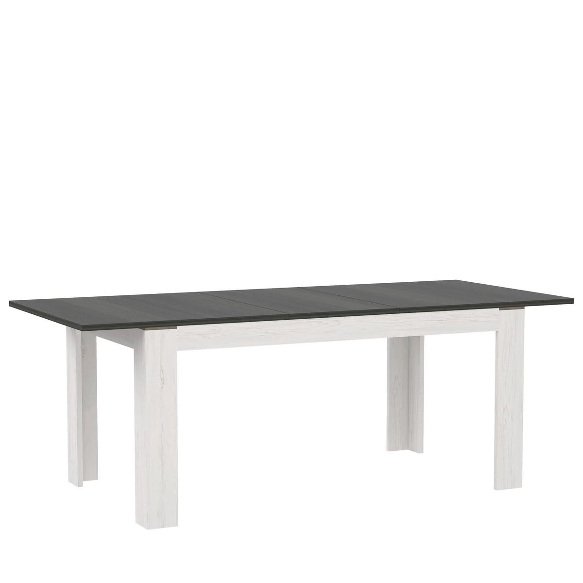 Masă extensibilă Montreal - alb/culoare coconar, Konventionell, metal/material pe bază de lemn (160-206,6/75/90cm) - Premium Living