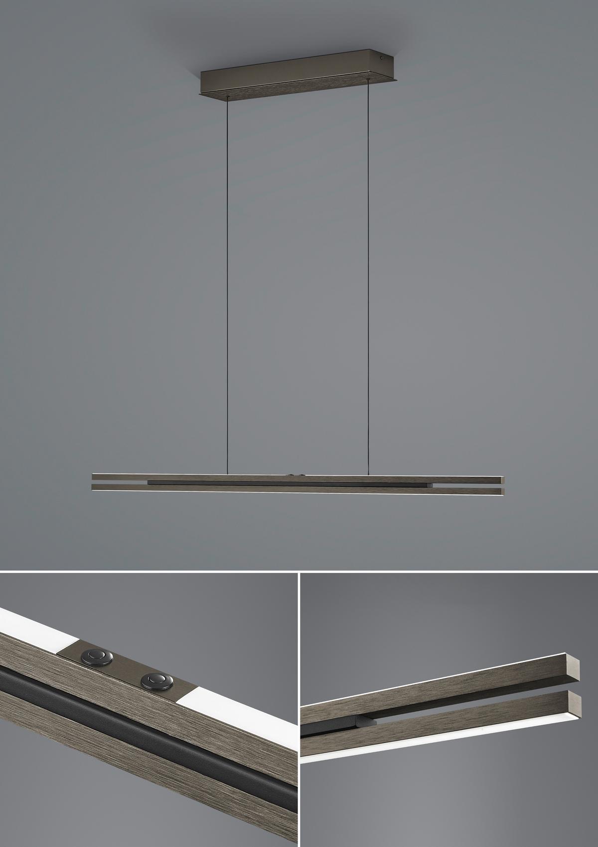 LAMPA WISZĄCA LED 20646/2-15 BEN *E* - kolor brązu, Design, metal (110/5/150cm) - elements by BANKAMP