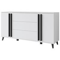 SIDEBOARD Helsinki Weiß B: 150cm - Schwarz/Weiß, Trend, Holzwerkstoff/Kunststoff (150/77,8/39,5cm) - P & B