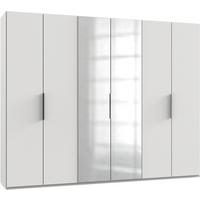 Drehtürenschrank Level 36A mit Spiegel ca. 300 cm Weiß - Chromfarben/Weiß, MODERN, Holzwerkstoff (300/236/58cm) - MID.YOU