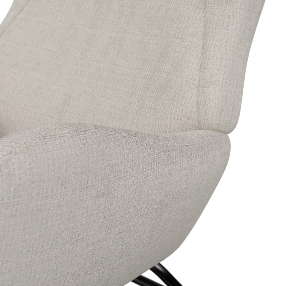 Schaukelsessel Emilio Chenille Hellgrau - Hellgrau/Naturfarben, MODERN, Holz/Textil (67/93/85cm)