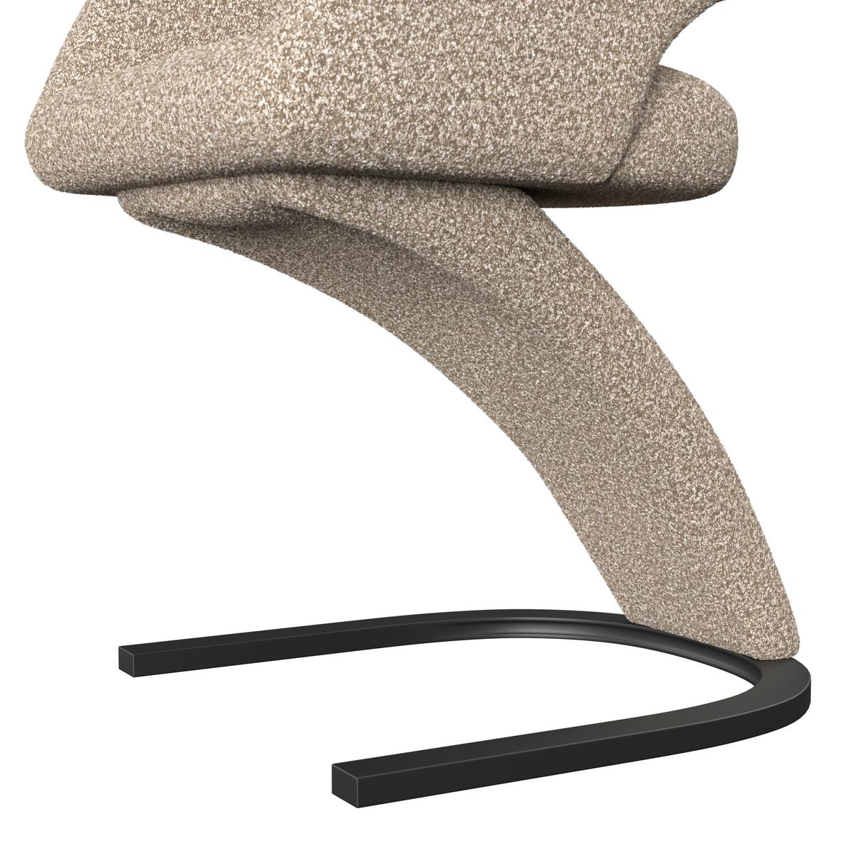 Armlehnstuhl Aria Braun Bouclé Gepolstert - Schwarz/Braun, MODERN, Holz/Textil (54/82cm) - Bessagi Home