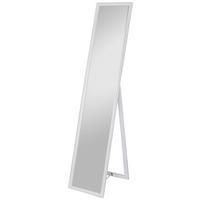 Oglindă cu suport PISA - argintiu/alb, Modern, sticlă/lemn (34/160/2,3cm) - Modern Living
