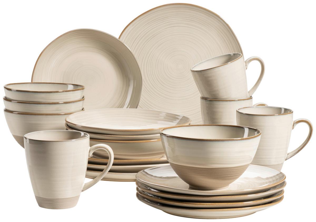 Kombiservice Nottingham, 20-teilig - Beige, Basics, Keramik - Mäser
