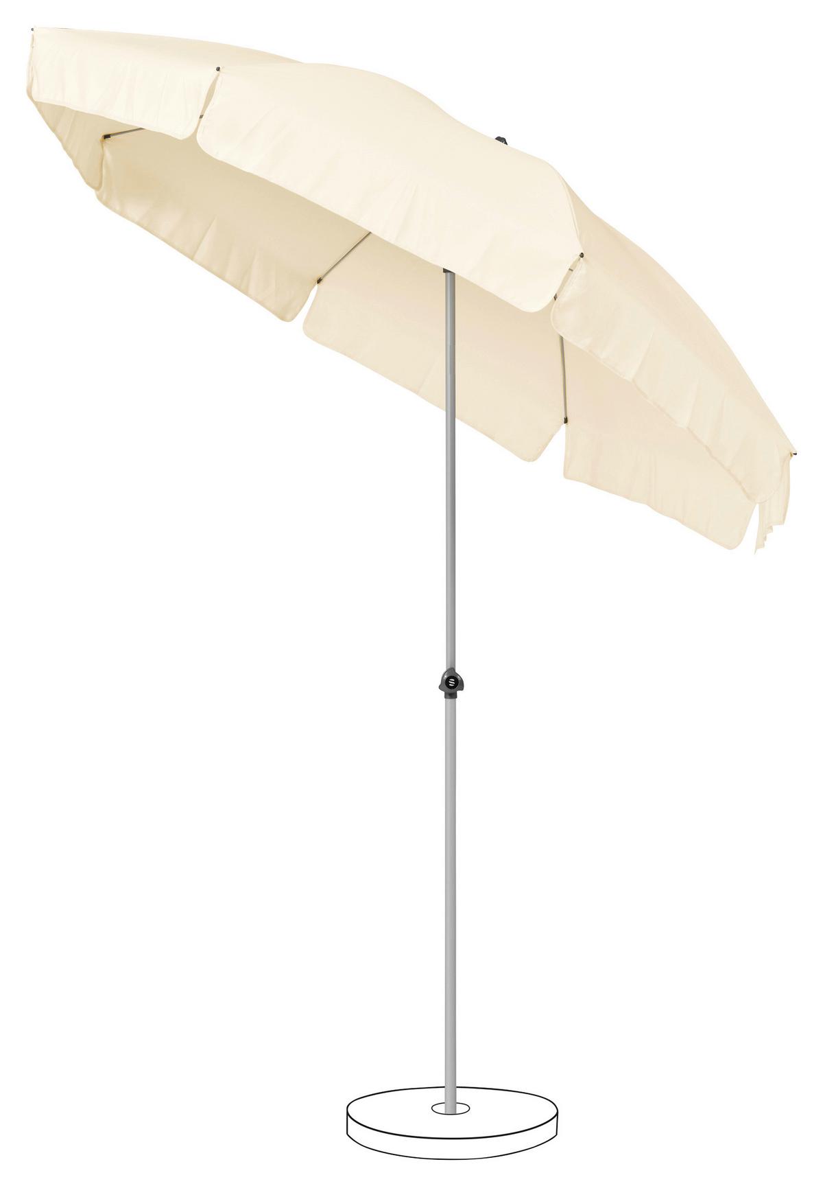 Sonnenschirm Siesta Beige Ø ca. 200cm - Beige, Basics, Kunststoff/Metall (200cm) - Suncomfort by Glatz